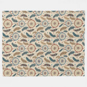 Rustic Etnic Inheemse Artistiek dromenvanger Fleece Deken (Voorkant (Horizontaal))