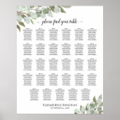 Rustic Eucalyptus 29 Tafel - bruiloft Poster (Voorkant)