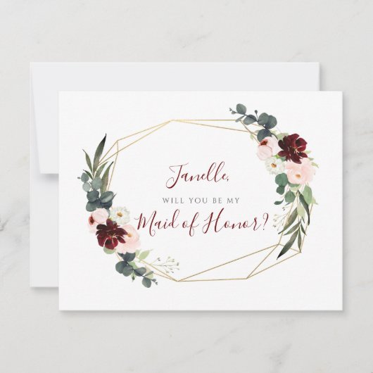 Rustic Eucalyptus Blush DIY Wees mijn zegen Kaart (Voorkant)