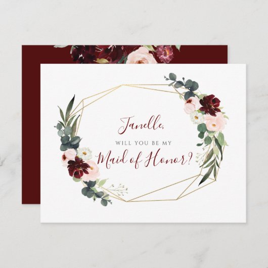 Rustic Eucalyptus Blush DIY Wees mijn zegen Kaart (Voorkant / Achterkant)