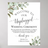 Rustic Eucalyptus Boho Unplugged Wedding Ceremony Poster (Voorkant)