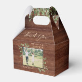 Rustic Eucalyptus Botanical Foliage Photo Weddensc Bedankdoosjes (Achterkant)