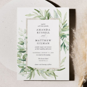 Rustic Eucalyptus Botanical Greenery Wedding Kaart