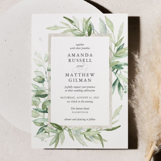 Rustic Eucalyptus Botanical Greenery Wedding Kaart