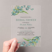 Rustic Eucalyptus Bridal Shower Acryl Uitnodigingen (Insitu (Draagbaar))