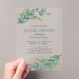 Rustic Eucalyptus Bridal Shower Acryl Uitnodigingen