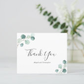 Rustic Eucalyptus budget bruiloft Hartelijk dank (Staand voorkant)