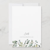 Rustic Eucalyptus Duo Greenery Wedding Invitation Kaart (Achterkant)