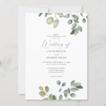 Rustic Eucalyptus Duo Greenery Wedding Invitation