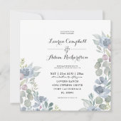 Rustic Eucalyptus Dusty Blue Wedding Uitnodiging (Voorkant)