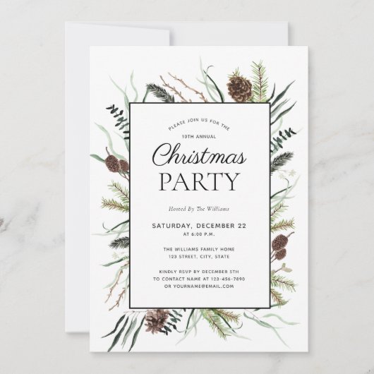 Rustic Eucalyptus Dusty Winter Holiday Kaart (Voorkant)