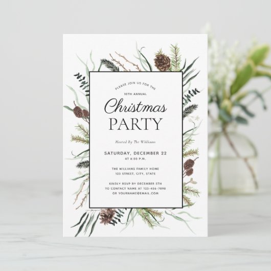 Rustic Eucalyptus Dusty Winter Holiday Kaart (Staand voorkant)