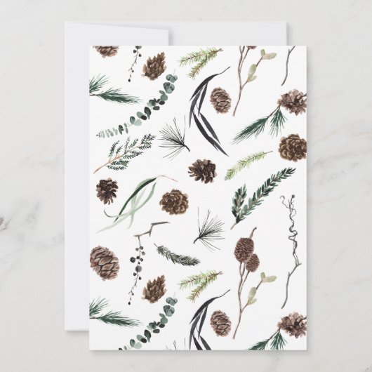 Rustic Eucalyptus Dusty Winter Holiday Kaart (Achterkant)