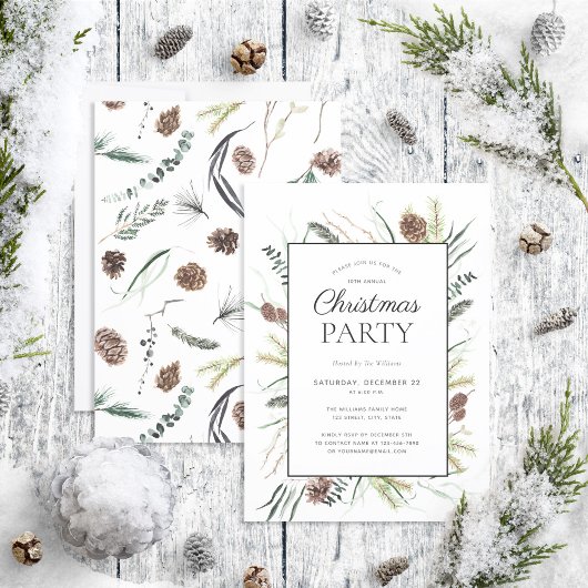 Rustic Eucalyptus Dusty Winter Holiday Kaart