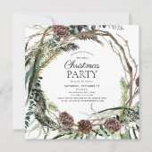 Rustic Eucalyptus Dusty Wreate kerstparty Kaart (Voorkant)