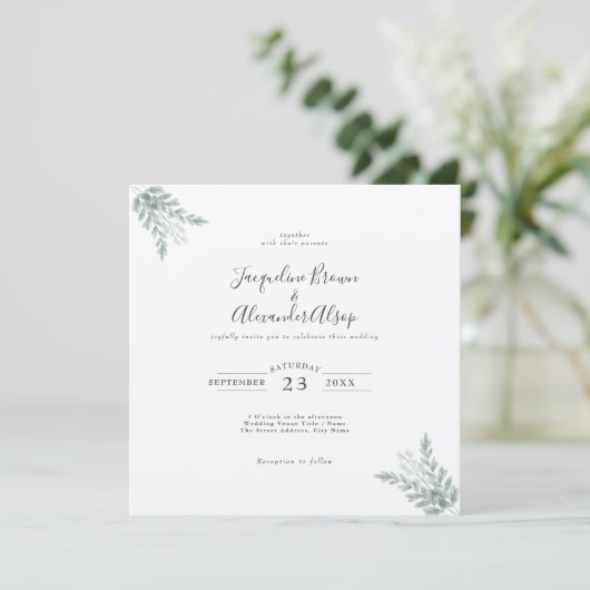 Rustic Eucalyptus Eco Friendly Kraft Paper Wedding (Staand voorkant)