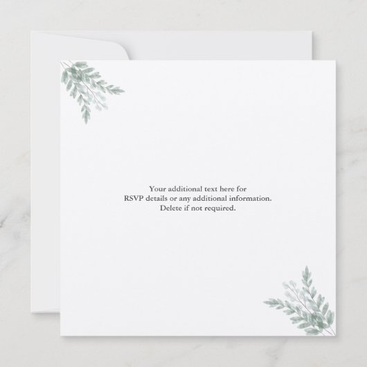 Rustic Eucalyptus Eco Friendly Kraft Paper Wedding (Achterkant)