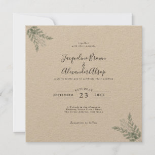 Rustic Eucalyptus Eco Friendly Kraft Paper Wedding