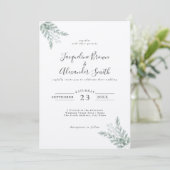 Rustic Eucalyptus Eco Friendly Kraft Paper Wedding Kaart (Staand voorkant)