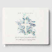 Rustic Eucalyptus Fern Foliage Cross Christening Gastenboek (Voorkant)