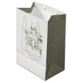 Rustic Eucalyptus Fern Foliage Cross Christening Medium Cadeauzakje (Voorkant Gekanteld)