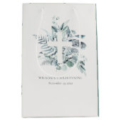 Rustic Eucalyptus Fern Foliage Cross Christening Medium Cadeauzakje (Voorkant)