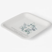 Rustic Eucalyptus Fern Foliage Cross Christening Papieren Bordje (Gebogen)