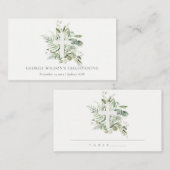 Rustic Eucalyptus Fern Foliage Cross Christening Plaatskaartje (Voorkant / Achterkant)