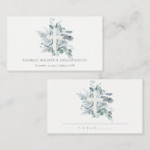 Rustic Eucalyptus Fern Foliage Cross Christening Plaatskaartje (Voorkant / Achterkant)