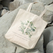 Rustic Eucalyptus Fern Foliage Cross Christening Tote Bag