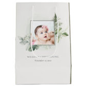 Rustic Eucalyptus Fern Foliage Foto Christening Medium Cadeauzakje (Achterkant)