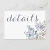 Rustic Eucalyptus Floral Dusty Blue Wedding Informatiekaartje (Voorkant)