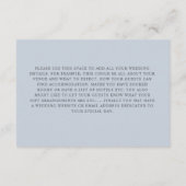 Rustic Eucalyptus Floral Dusty Blue Wedding Informatiekaartje (Achterkant)