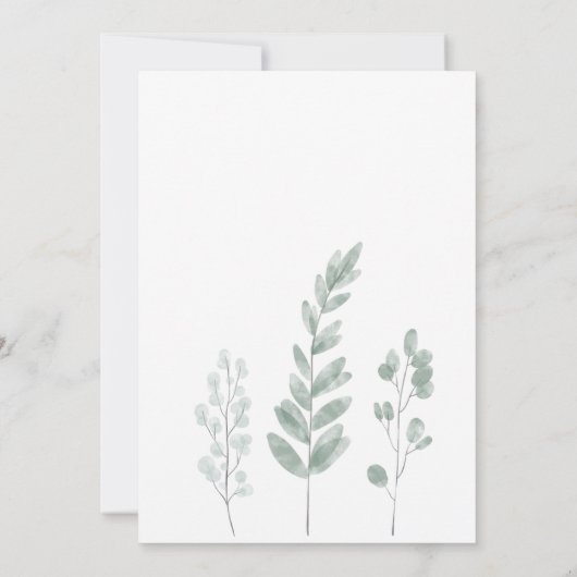 Rustic Eucalyptus Floral Wedding Rehearsal Dinner Kaart (Achterkant)