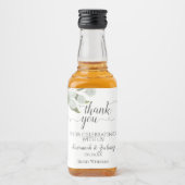 Rustic Eucalyptus Foliage Weddenschap Hartelijk da Likeurfles Etiket (Voorkant)