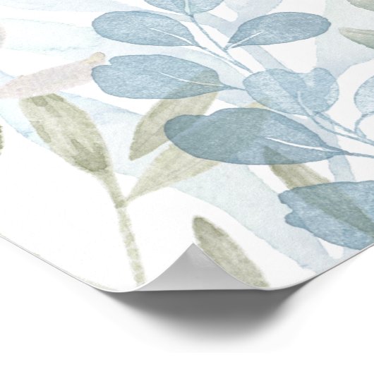 Rustic Eucalyptus Foliage Weddenschap Welkom Poster (Hoek)