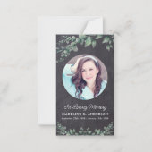 Rustic Eucalyptus Foto Memorial Hartelijk dank Notitiekaartje (Voorkant)