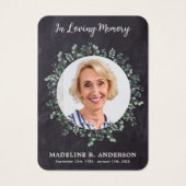 Rustic Eucalyptus Foto Zijdergedenkteken Kaart geb (Voorkant)