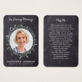 Rustic Eucalyptus Foto Zijdergedenkteken Kaart geb (Voorkant /achterkant)