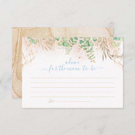 Rustic Eucalyptus Garland Baby shower Ballon Enc Informatiekaartje (Voorkant / Achterkant)