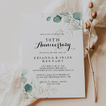 Rustic Eucalyptus Gold 50th Wedding Jubileum Kaart<br><div class="desc">Deze netelige uitnodiging voor het 50ste huwelijk van eucalyptus Gold is perfect voor een eenvoudige viering van het huwelijk. Dit artistieke ontwerp kenmerkt handgetekende gouden florale en waterverf eucalyptusgroene bladeren,  die de natuurlijke schoonheid inspireren. Verander het aantal om een verjaardagsmijlpaal te vieren.</div>