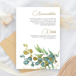 Rustic Eucalyptus Gold Branch Wedding - Gegevens Informatiekaartje