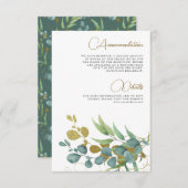 Rustic Eucalyptus Gold Branch Wedding - Gegevens Informatiekaartje (Voorkant / Achterkant)
