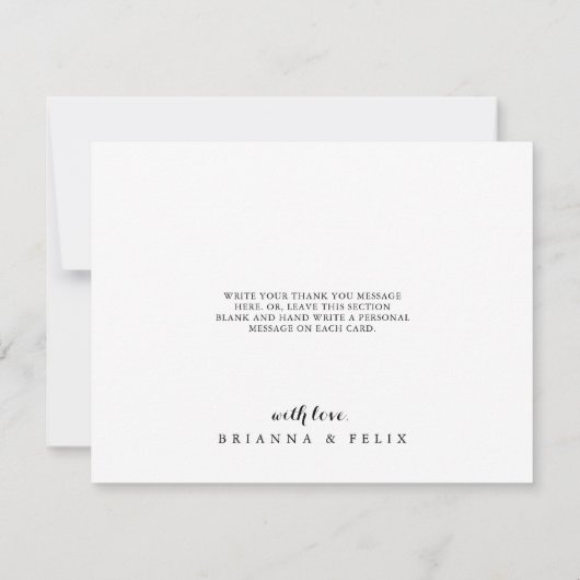 Rustic Eucalyptus Gold Floral Flat Wedding Bedankkaart (Achterkant)