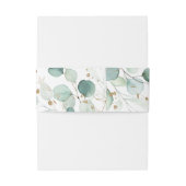 Rustic Eucalyptus Gold Floral Weddenschap Uitnodigingen Wikkel (Achterkant Voorbeeld)