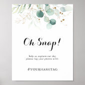Rustic Eucalyptus Gold Floral Wedding Oh onverwach Poster (Voorkant)