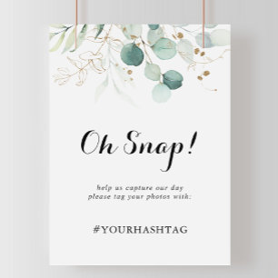 Rustic Eucalyptus Gold Floral Wedding Oh onverwach Poster