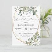 Rustic Eucalyptus & Gold Lijst Vrijgezellenfeest i Kaart (Staand voorkant)