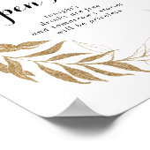 Rustic Eucalyptus Gold Wedding Open Bar Poster (Hoek)