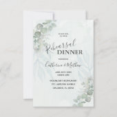 Rustic Eucalyptus Green Rehearsal Dinner Wedding Kaart (Voorkant)